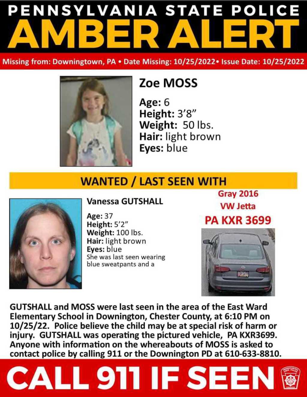 Amber Alert For Child in Danger. Possibly in&nbsp;NJ