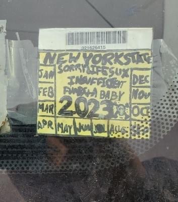 NY State Police Find Funny Inspection Sticker While Investigating&nbsp;Vehicle