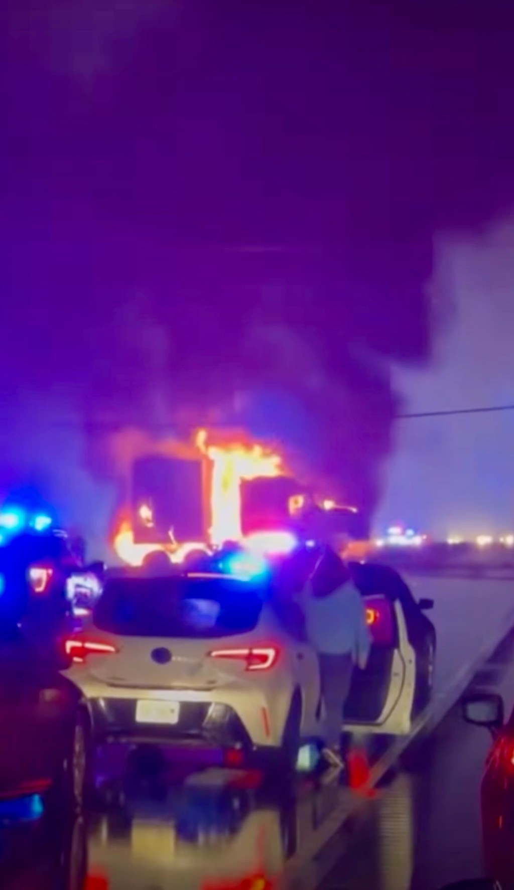 (VIDEO) Numerous Vehicles on Fire After&nbsp;Crash