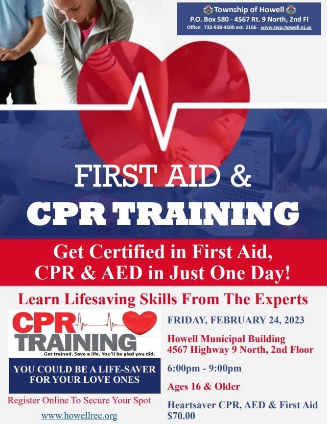 Howell Offers Life Saving Classes – Get registered and Save a&nbsp;Life