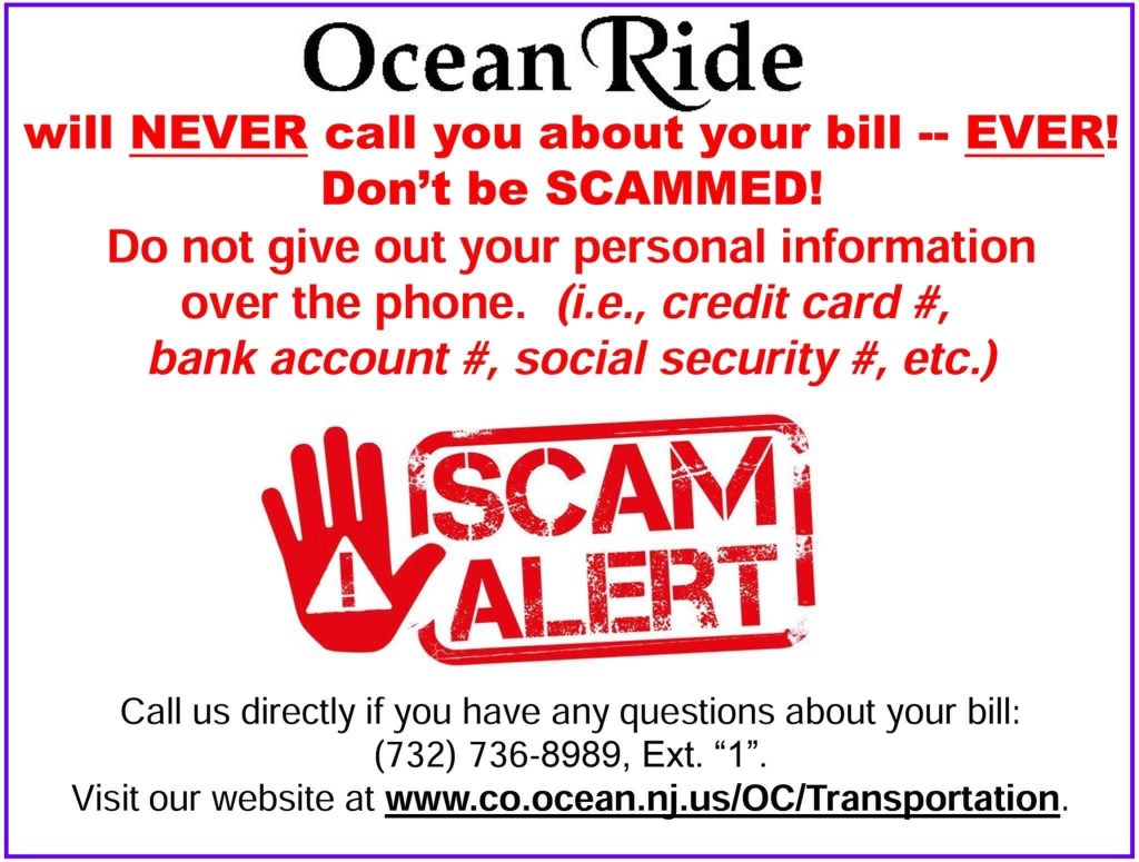 Beware of a Scam Using Ocean Rides&nbsp;Name