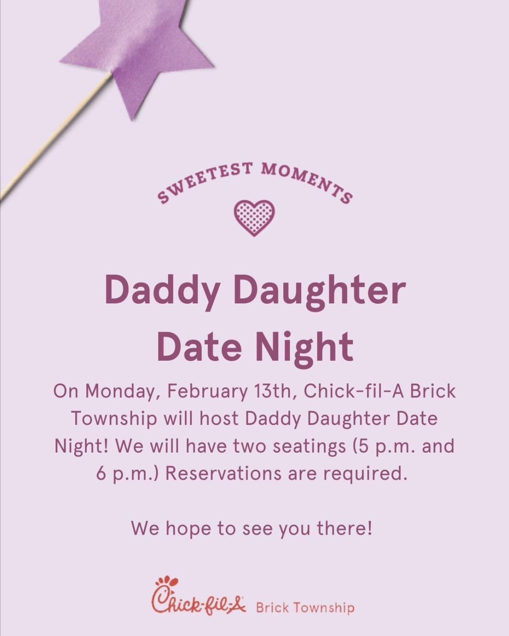 Daddy Daughter Date Night Coming at&nbsp;Chick-Fil-A