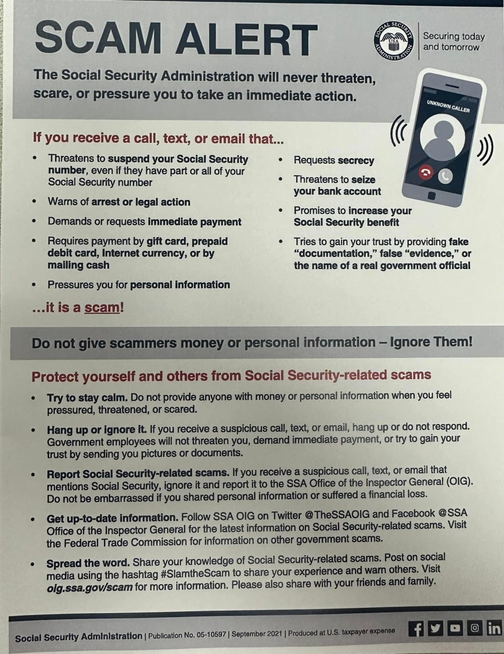 Beware!  Social Security Scam&nbsp;Alert