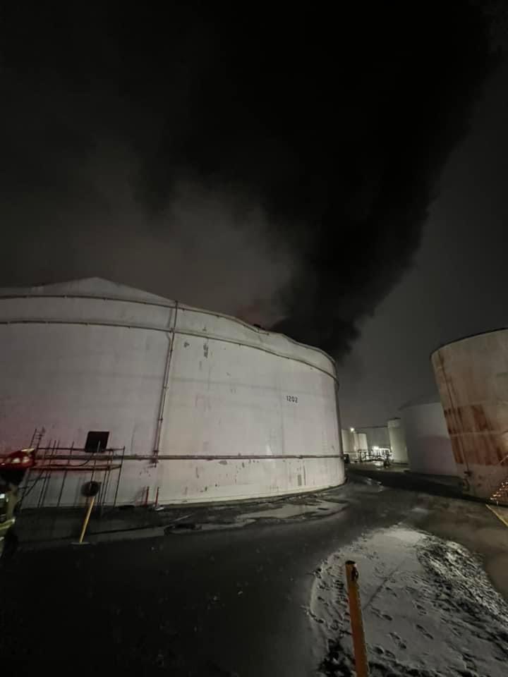 Collapsed Refinery Tank Catches&nbsp;Fire