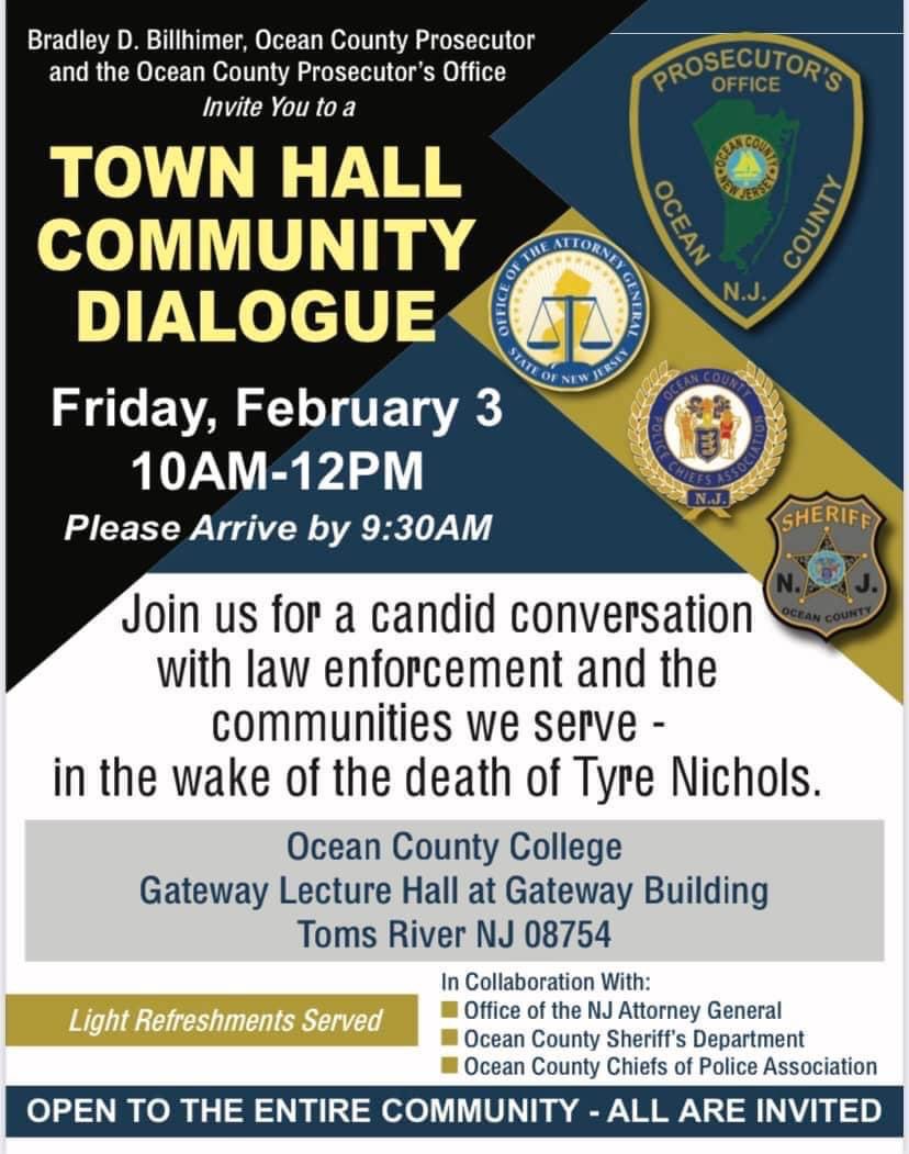 Ocean County Prosecutor’s Office Invites Public to a Town Hall Community&nbsp;Dialogue