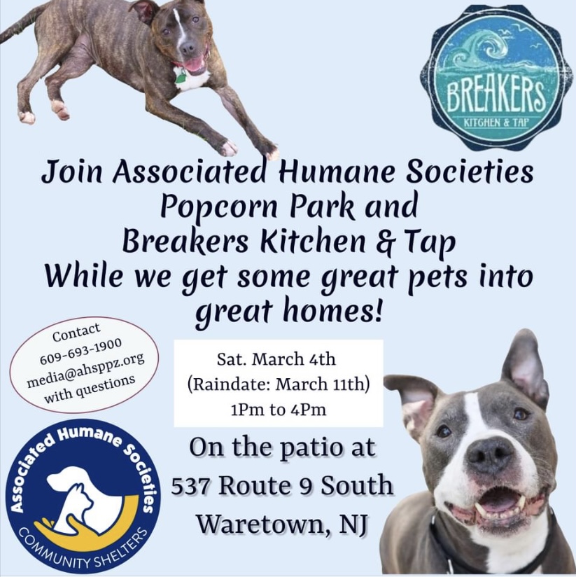 Popcorn Park Pet Adoption Day at Breakers Restaurant – Food, Fun and Furry&nbsp;Friends