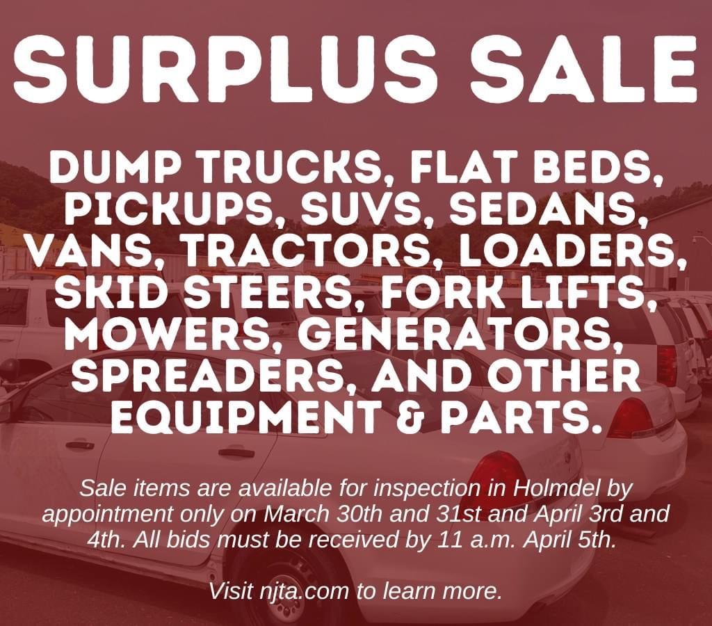 NJ Turnpike Authority is Selling Surplus Vehicles and&nbsp;More