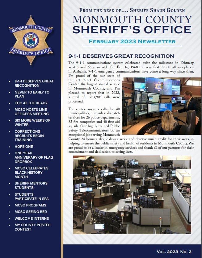 Monmouth County Sheriff’s Office&nbsp;Newsletter