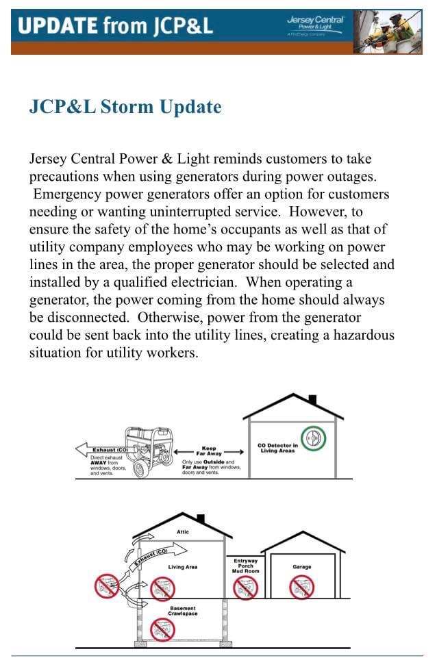 Updated Info from&nbsp;JCP&L