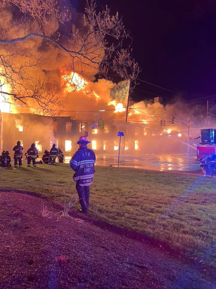 Hundreds of Firefighters Fighting Massive Warehouse&nbsp;Fire